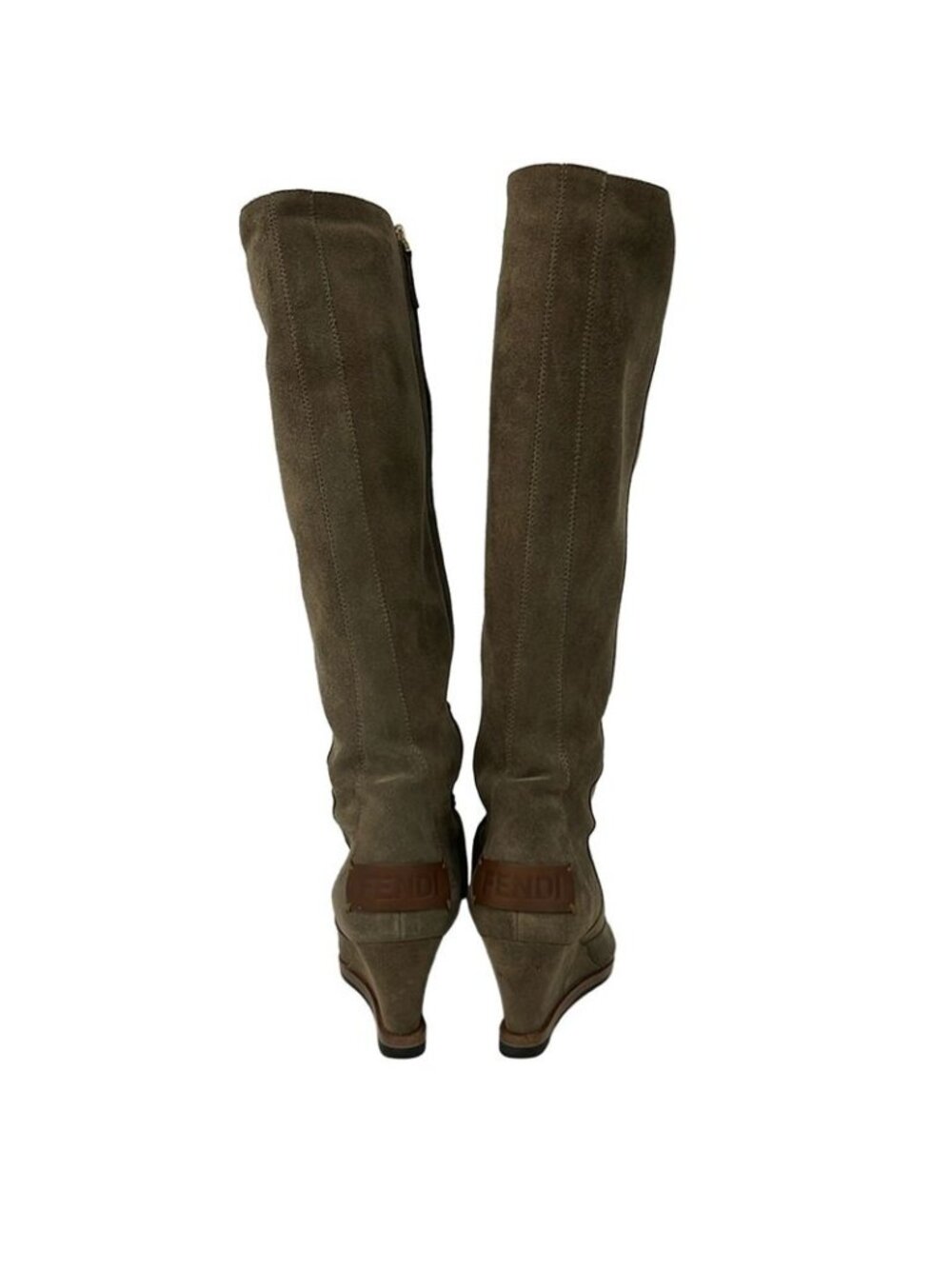 Fendi Long Boots 36 Gray Beige Grey-beige - Picture 3 of 8